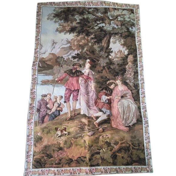 Panneaux Gobelins Other - French Tapestry By JP Paris Panneaux Gobelins L'embarquement Pour Cythere
